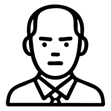simple outlined icon of a man with receding hair and a serious look sticker