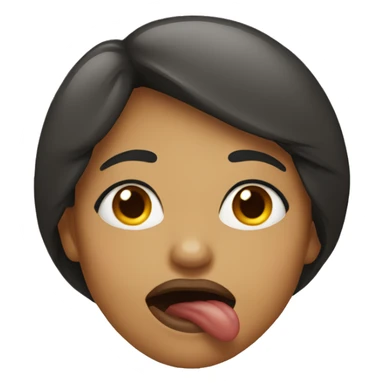 Woman biting on her lip sticker