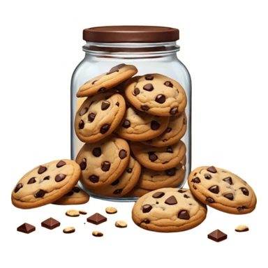 Open jar spilling cookies on counter sticker