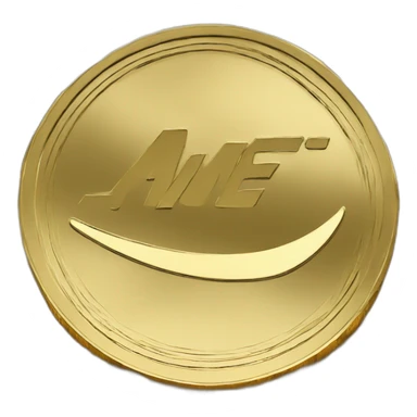 A gold coin with Nike logo sticker