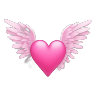 Cœur de couleur rose avec des ailes sticker