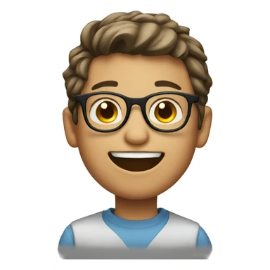 smiling boy in glasses sticker