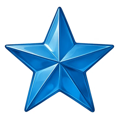 star with a glass effect, blue, no background sticker