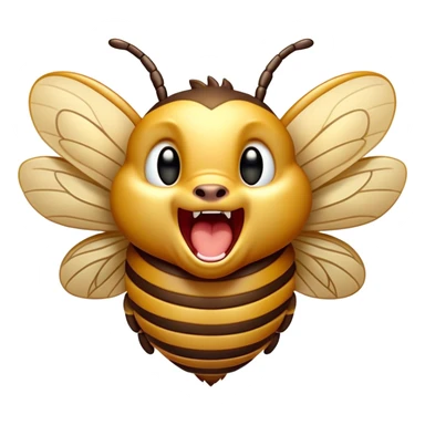 Cinematic Cute Yawning Hornet Portrait Emoji, Head tilted slightly with a dramatic, wide-open yawn, showcasing a small, striped body with softly drooping wings and sleepy, half-closed eyes, Simplified yet irresistibly adorable features, highly detailed, glowing with a soft, cozy glow, high shine, relaxed yet expressive, stylized with a dash of whimsical insect charm, soft glowing outline, capturing the essence of a drowsy yet affectionate hornet that appears ready to stretch out for a nap! sticker