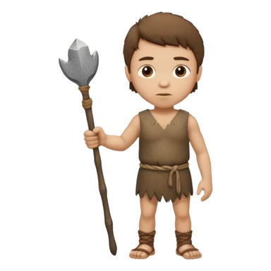 mini stone age man with tool sticker