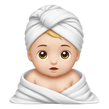 Baby wrapped  in towel sticker