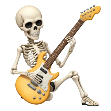 Skeleton playing loud electric guitar sticker