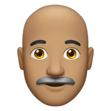 Muslim bald man with mustache sticker