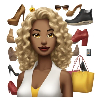 Hyper Realistic beautiful high fashion model shopping  sticker