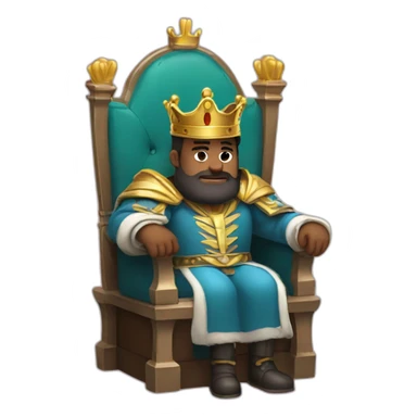 king sitting on a throne sticker