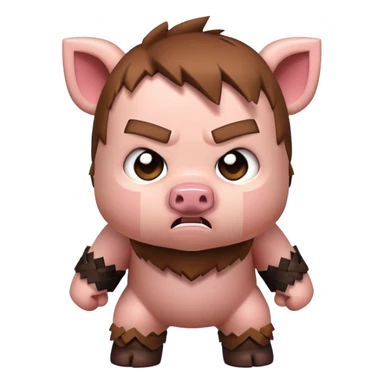 angry Minecraft baby Piglin sticker