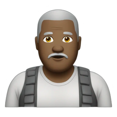 Fat man with gray shaved head and gray goatee  sticker