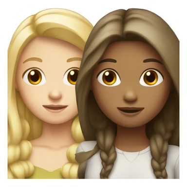 A blond  girl and brunette  sticker