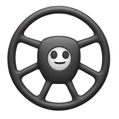 Happy emoji with car steering wheel sticker