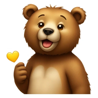 Bear throwing a kiss sticker