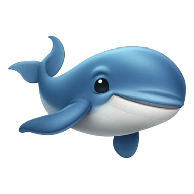 Cute blue whale with telegram sticker