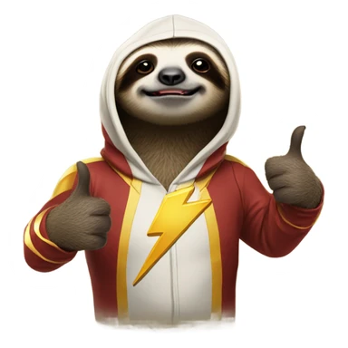tired sloth The Flash shows thumbs up sticker