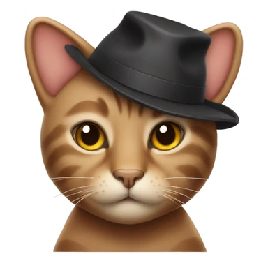 Cat wearing teddy bear hat sticker