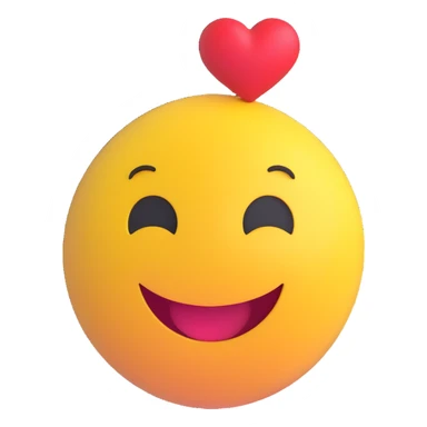 3D smiley emoji, round shape, in love face, with the text "szívem" sticker