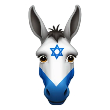 A donkey in the color of the Israeli flag sticker