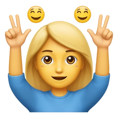 make the emoji what? whith two hands up combined with a six and  a seven sticker