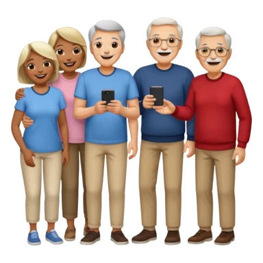 A large crowd of adults and seniors in casual clothing at an afterwork meeting sticker