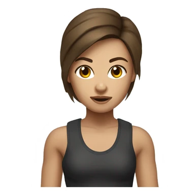 muay thai female brown hair sticker