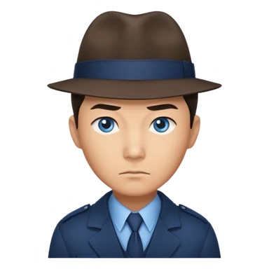 detective, asian, blue  sticker