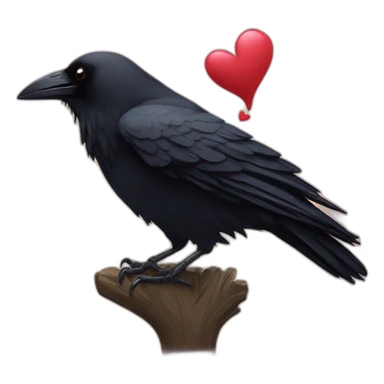 The crow is showing you a heart with her hand sticker