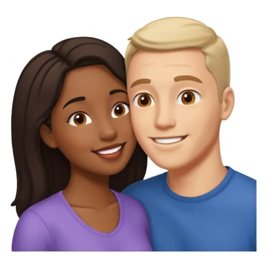 interracial couple kissing sticker