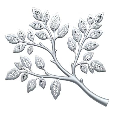 Black and silver filigree branch, 3D, extremely detailed design sticker