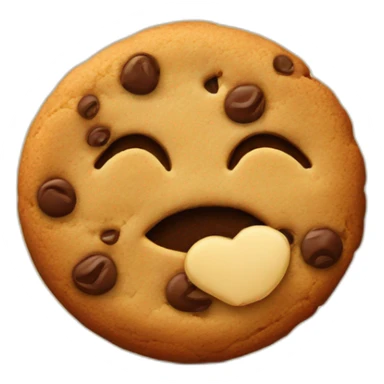 A cookie giving a kiss sticker