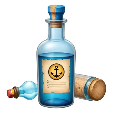 Message letter in Bottle sticker