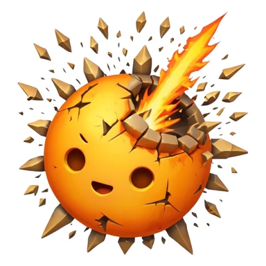 explosive bomb emoji with explosion and fragment shards sticker