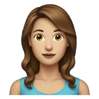 40 year old woman with brown hair and blue eyes sticker