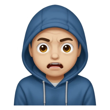 person with hoodie making ugly face sticker