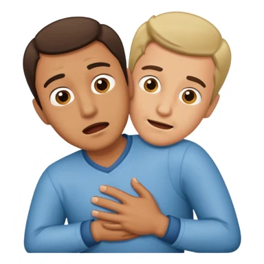 Man giving another man the Heimlich maneuver from behind sticker