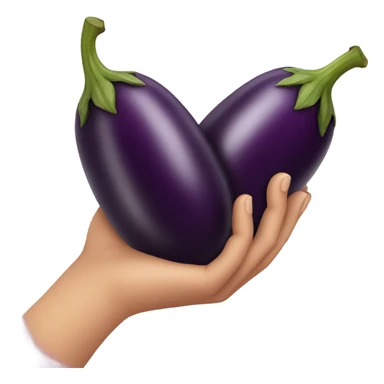Hands with egg plant  sticker