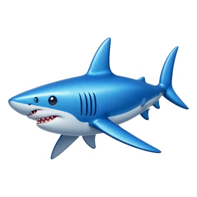 glitter azul-marinho tubarão sticker