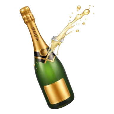 Champaine bottle spurt sticker