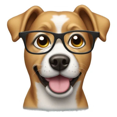 Dog wearing specs sticker