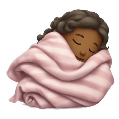Girl sleeping in folded blanket  sticker