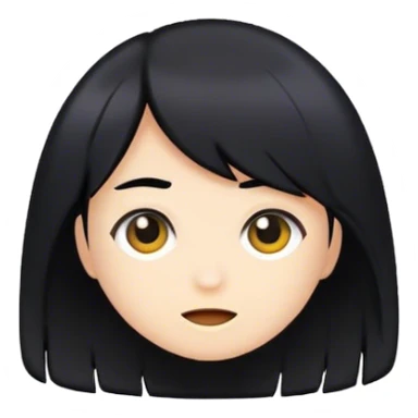 Piece of black hair sticker