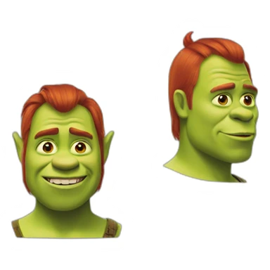 Shrek with red hair sticker