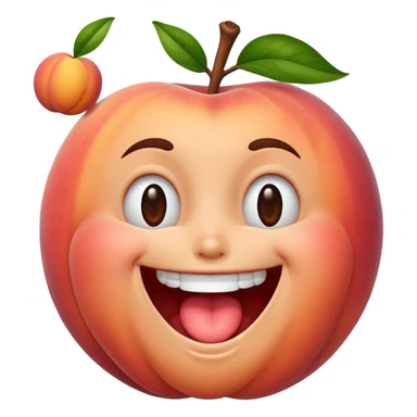 Peach laughing with middle finger sticker