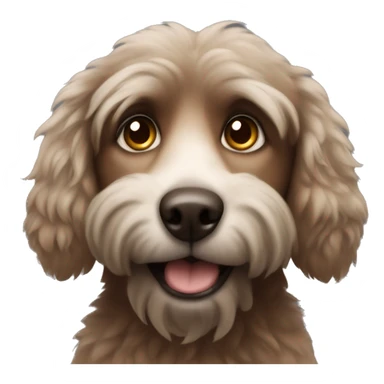 Fluffy brown dog with gray eyes sticker