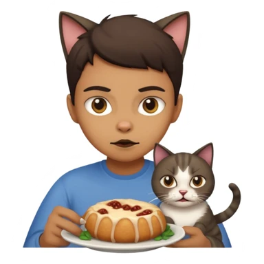 person eating a cat sticker