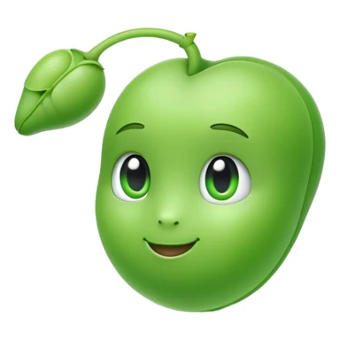cute green pea with a single airpod in one ear sticker