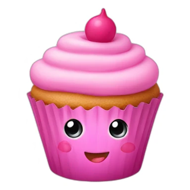 Happy pink cupcake sticker