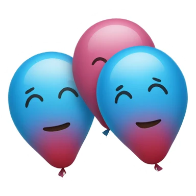 2 blue balloons sticker